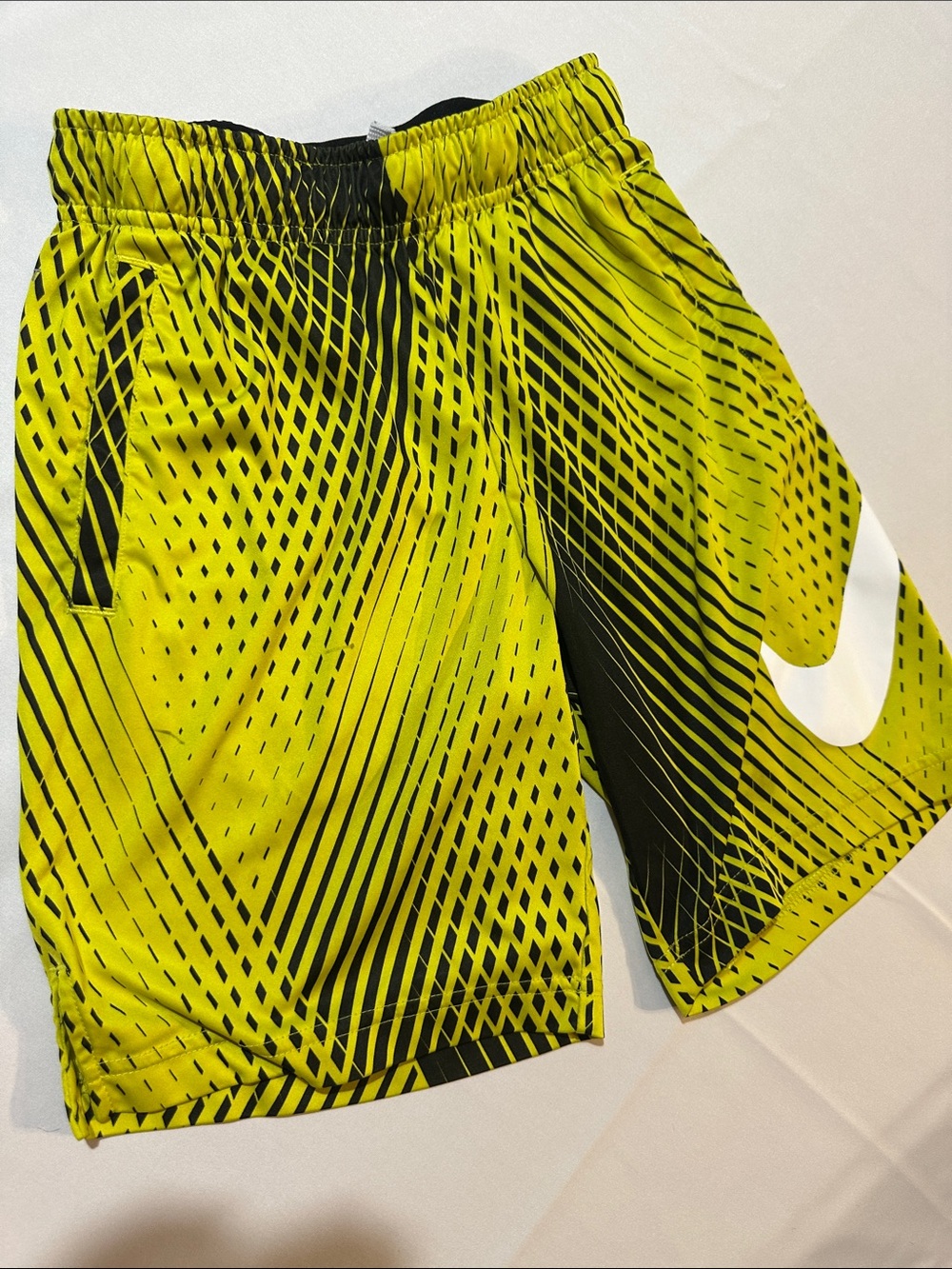Nike Men’s Neon Yellow & Black Graphic Athletic Shorts